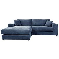 Ecksofa Funny S Links, Blau Schenkel: 180x265 cm - Blau/Schwarz, Basics, Textil (180/265cm) - Livetastic