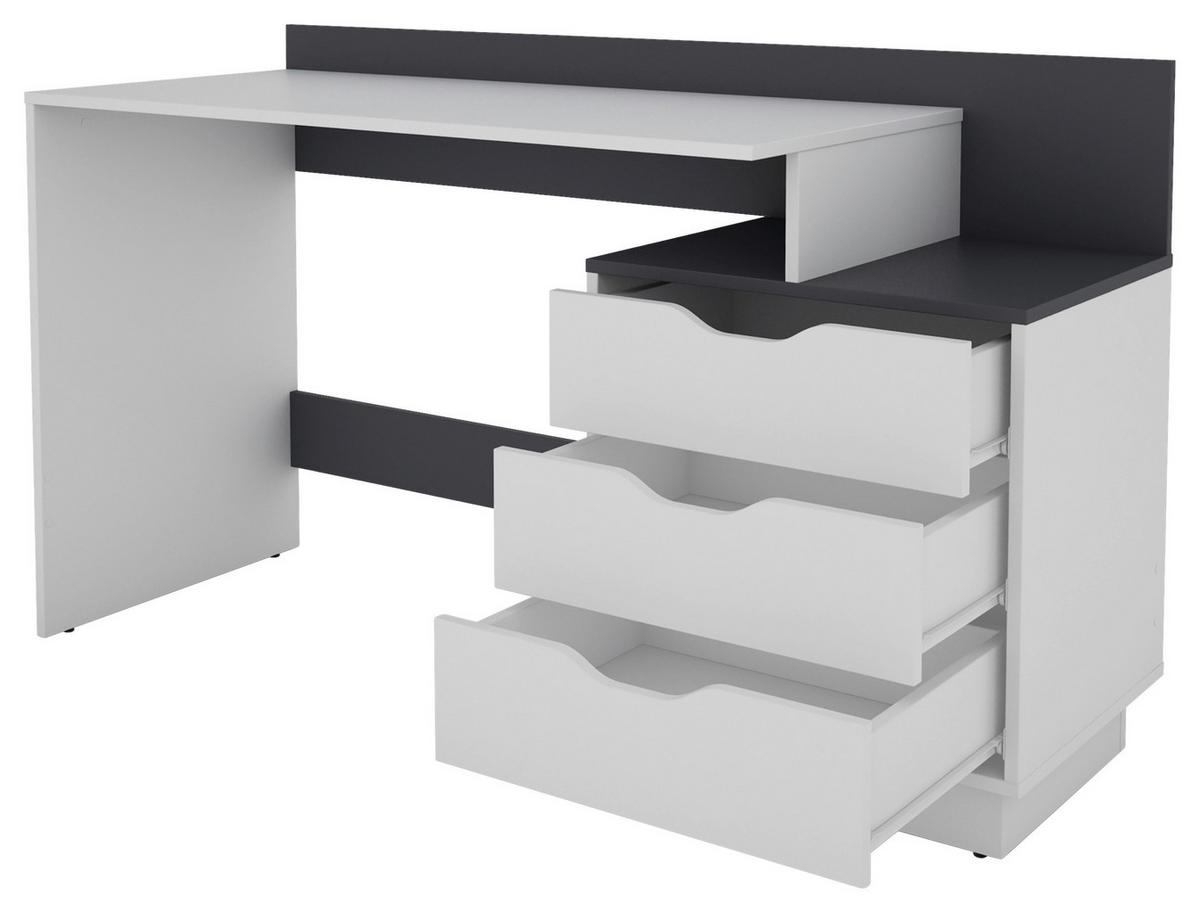 Schreibtisch Belfast - Anthrazit/Weiß, MODERN, Holzwerkstoff (138/51,5/83,5cm) - MID.YOU