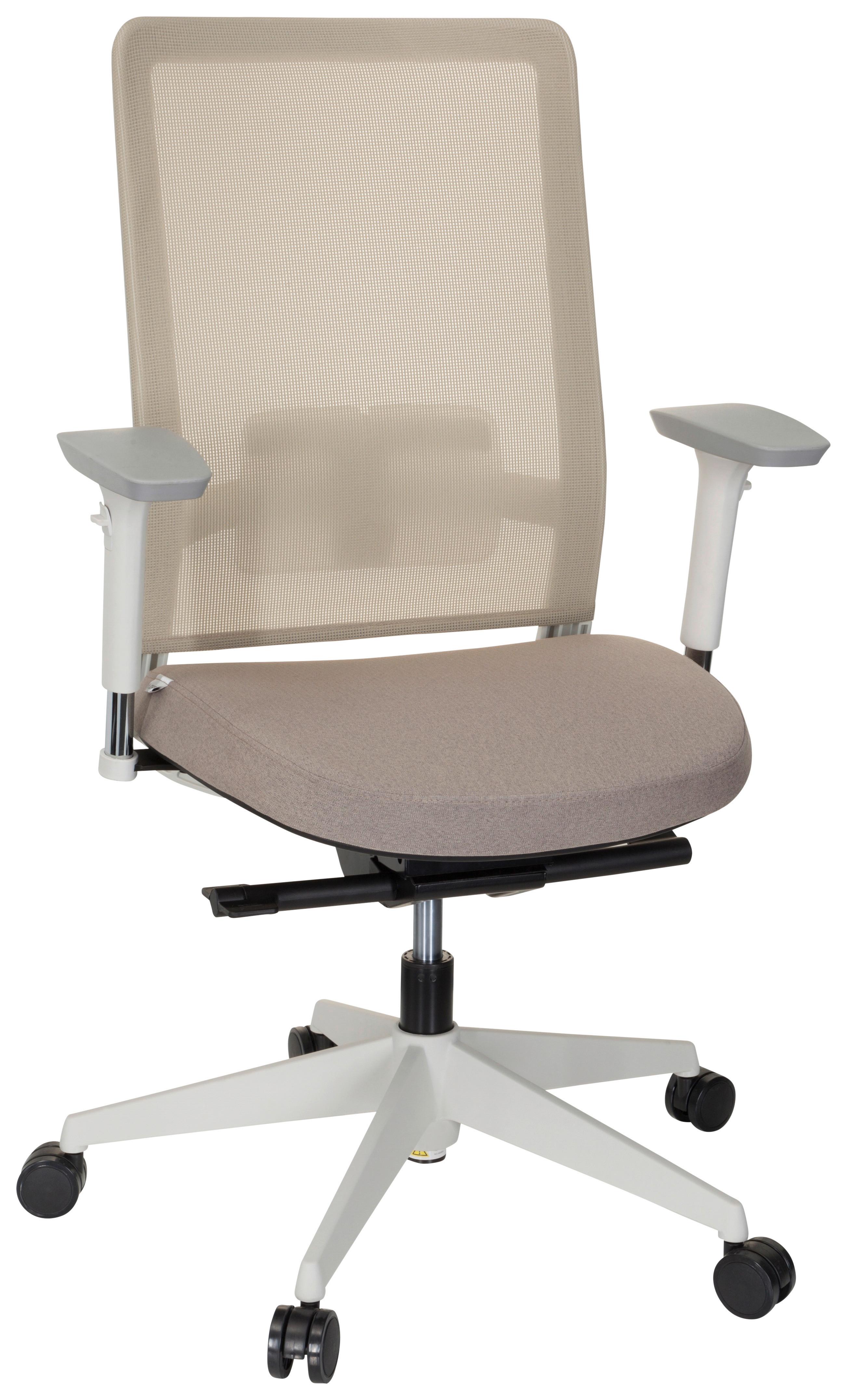 Drehstuhl Pure White Weiß/Beige - Beige/Weiß, MODERN, Kunststoff/Textil (69/115/60cm) - MID.YOU