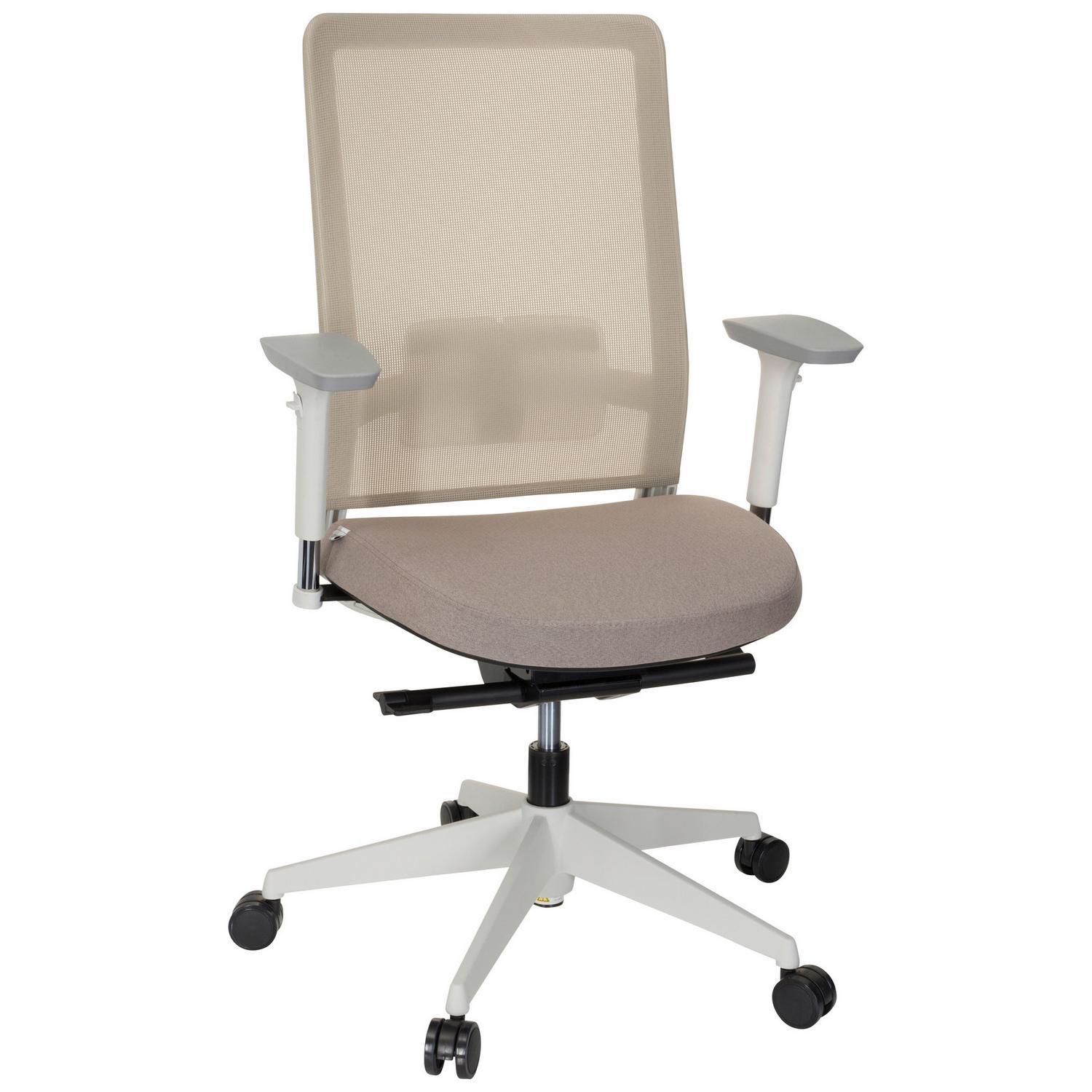 Drehstuhl Pure White Weiß/Beige Weiß, Beige 69x115x60 cm