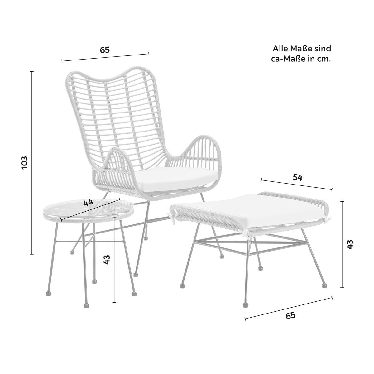 ZAHRADNÍ RELAXAČNÍ ŽIDLE EGON - černá/béžová, Moderní, kov/textil (117/107/111cm) - Mömax
