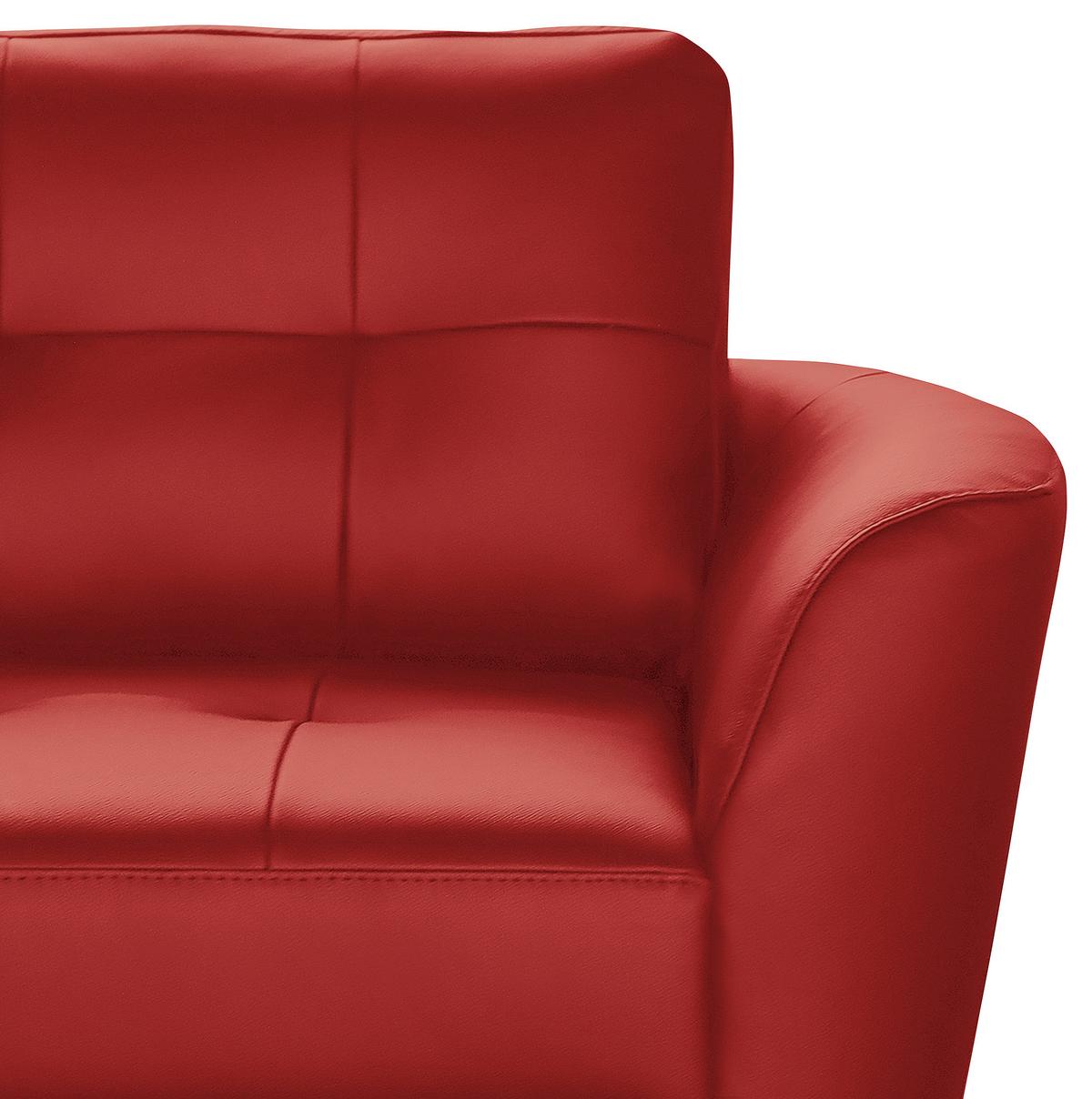 Ecksofa Nordic Rot S: 190x236 cm - Buchefarben/Rot, Design, Leder/Textil (190/236cm) - Livetastic