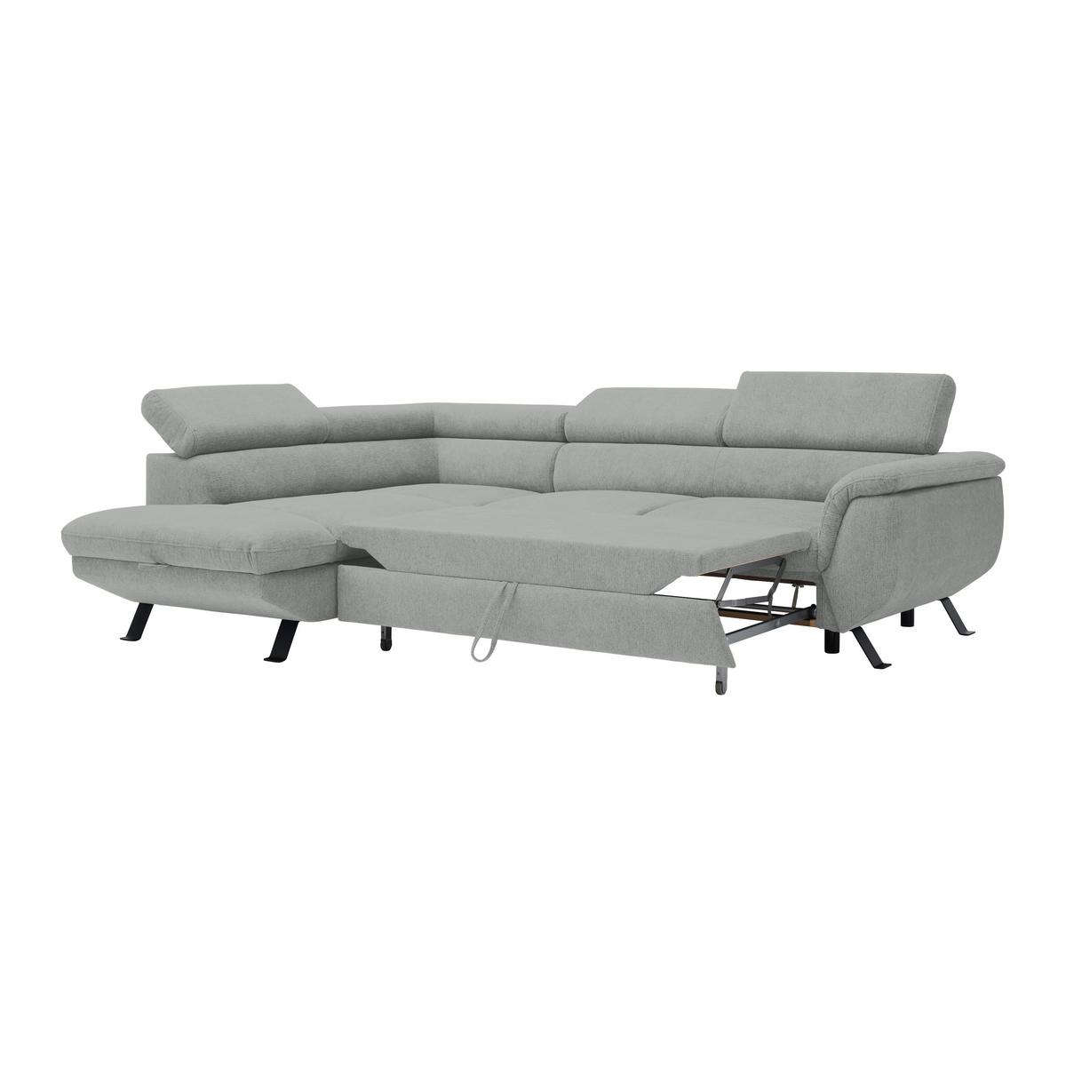 Rohová sedačka RAVEN, ľavá, svetlosivá - čierna/svetlosivá, Modern, kov/textil (198/257cm) - Mömax