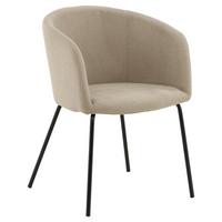 Armlehnstuhl Berit - Beige/Schwarz, Design, Holz/Kunststoff (55/78/55cm) - Livetastic