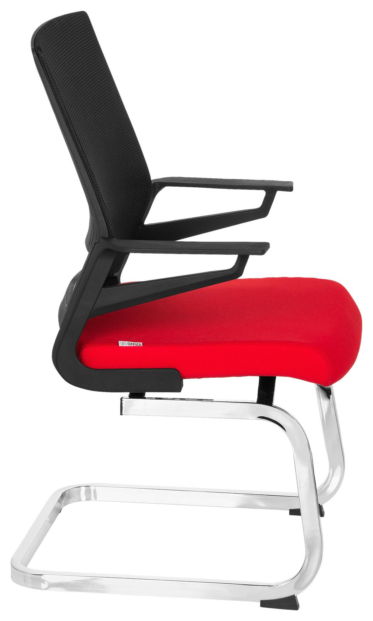 Besucherstuhl Inventor V Rot/Schwarz - Chromfarben/Rot, MODERN, Kunststoff/Textil (59/95/54cm) - MID.YOU