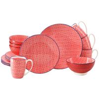 Kombiservice Keramik, Rot/Weiß, 16--Teilig. - Rot/Weiß, Basics, Keramik - Creatable