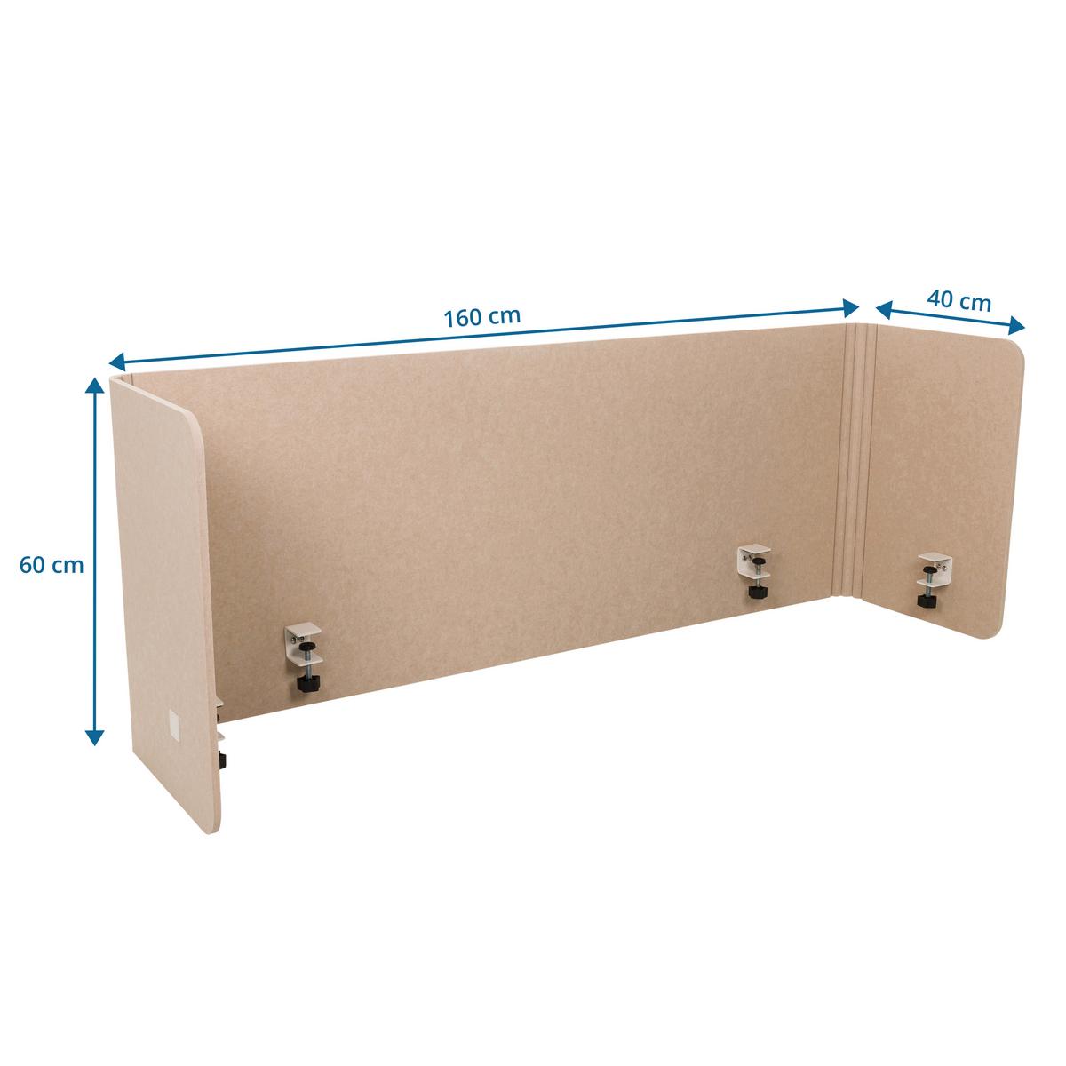 Trennwand Flexmiut U - Beige, Basics, Kunststoff/Textil (160/40/2cm) - MID.YOU