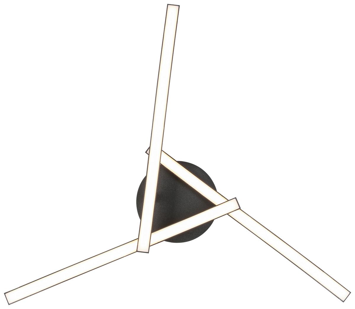 LED-Deckenleuchte Samira - Schwarz, MODERN, Kunststoff/Metall (56/56/11cm) - Luca Bessoni