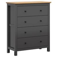 Kommode 101 Cm Hesen Chest Of Drawers, Graphitfarben - Graphitfarben/Eiche Artisan, Design, Holzwerkstoff (101/120/44cm)