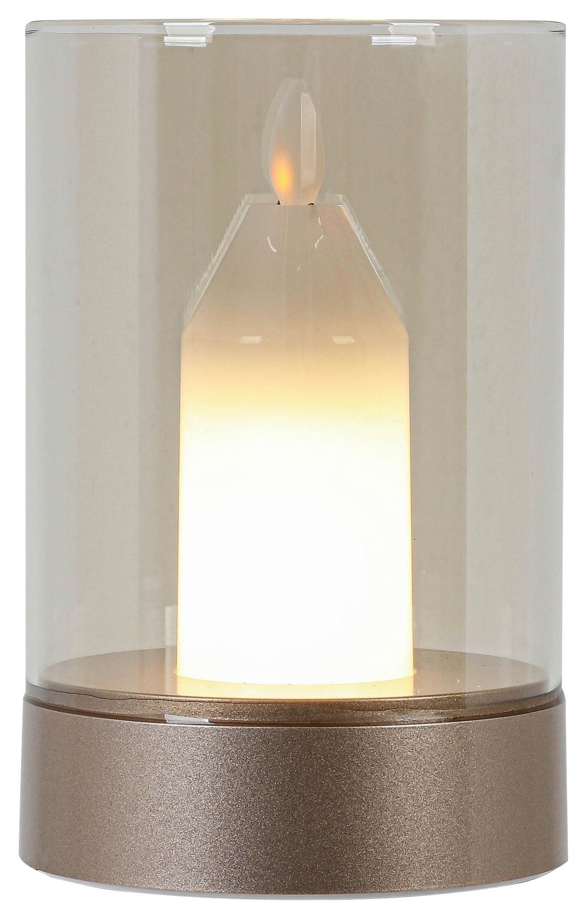 DEKORAČNÉ LED SVIETIDLO FLAMMI - biela/šampanská, Modern, kov/plast (8,5/13cm) - Mömax