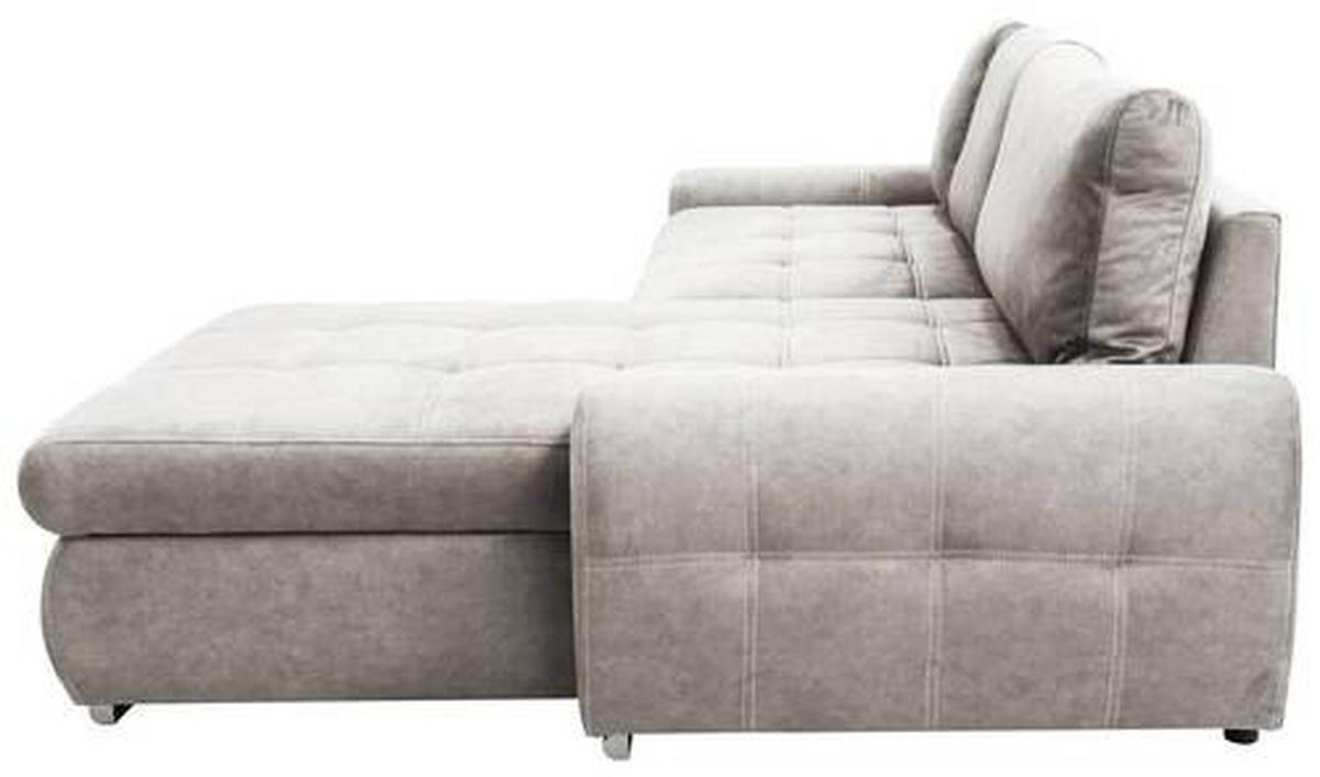 Rohová sedačka SOLAR, oboustranná, béžový samet - barvy chromu/béžová, Moderní, textil (277/175cm)