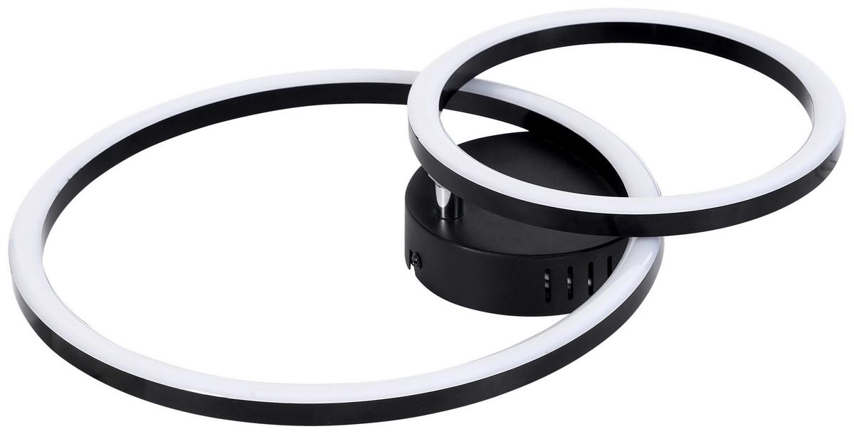 STROPNÍ LED SVÍTIDLO RUNDI - černá, Moderní, plast (42/30/7,5cm) - Mömax