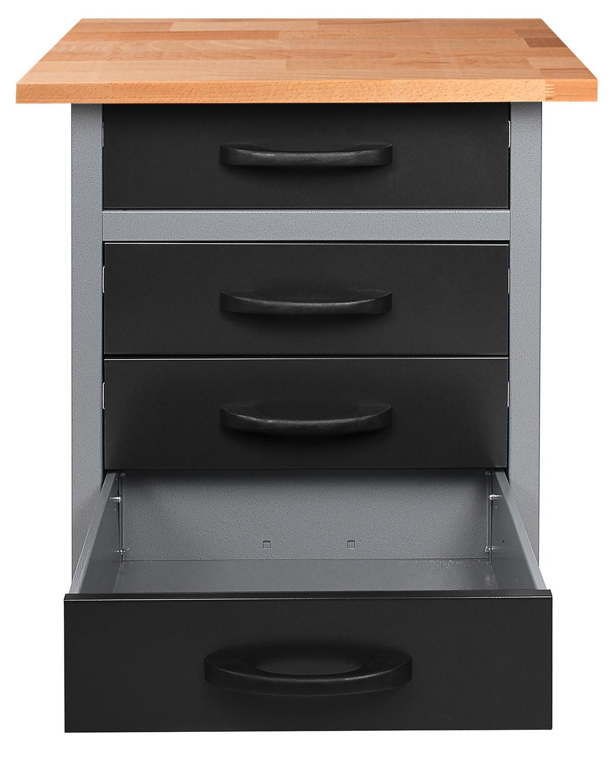 Werkbank-set Entdecker 3s B: 240 Cm Anthrazit/grau - Anthrazit/Grau, Basics, Holz/Metall (240/205/60cm)