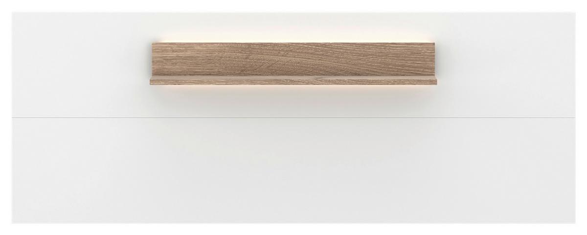 Wandregal Cotia New Weiß/Eichefarben B: 160 cm - Eichefarben/Weiß, MODERN, Holzwerkstoff (160/60/19,8cm)