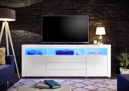 Tv-elem Goal 200/74cm - fehér, Modern, faalapú anyag (200/74/44cm) - MID.YOU