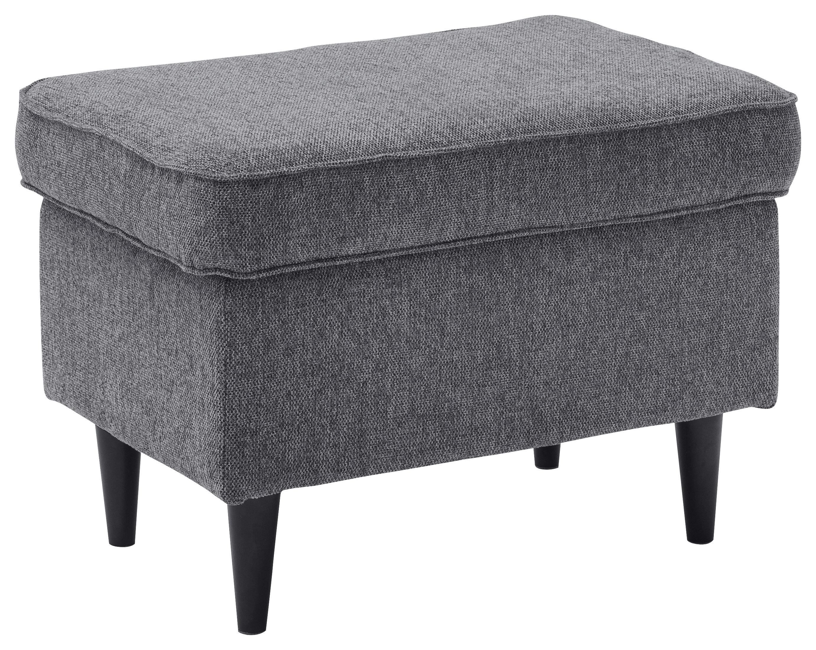 Hocker Oskar - Anthrazit/Schwarz, Basics, Holzwerkstoff/Textil (63/43/42cm) - MID.YOU