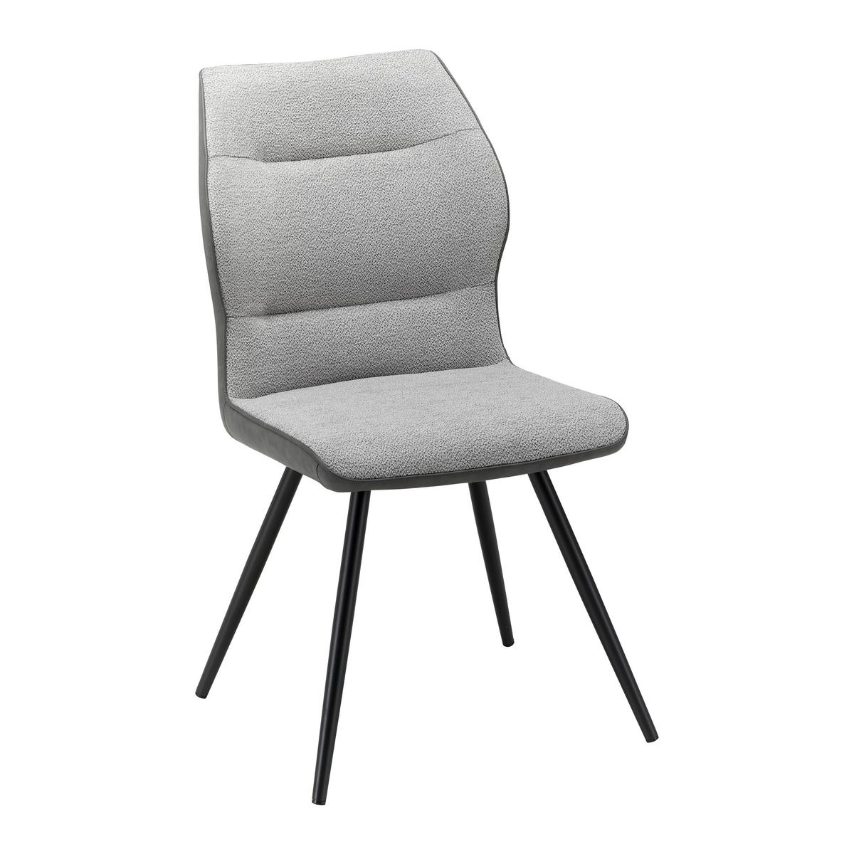 Jídelní židle Eva šedá - šedá/černá, Moderní, kov/dřevo (49/91/59cm) - Bessagi Home