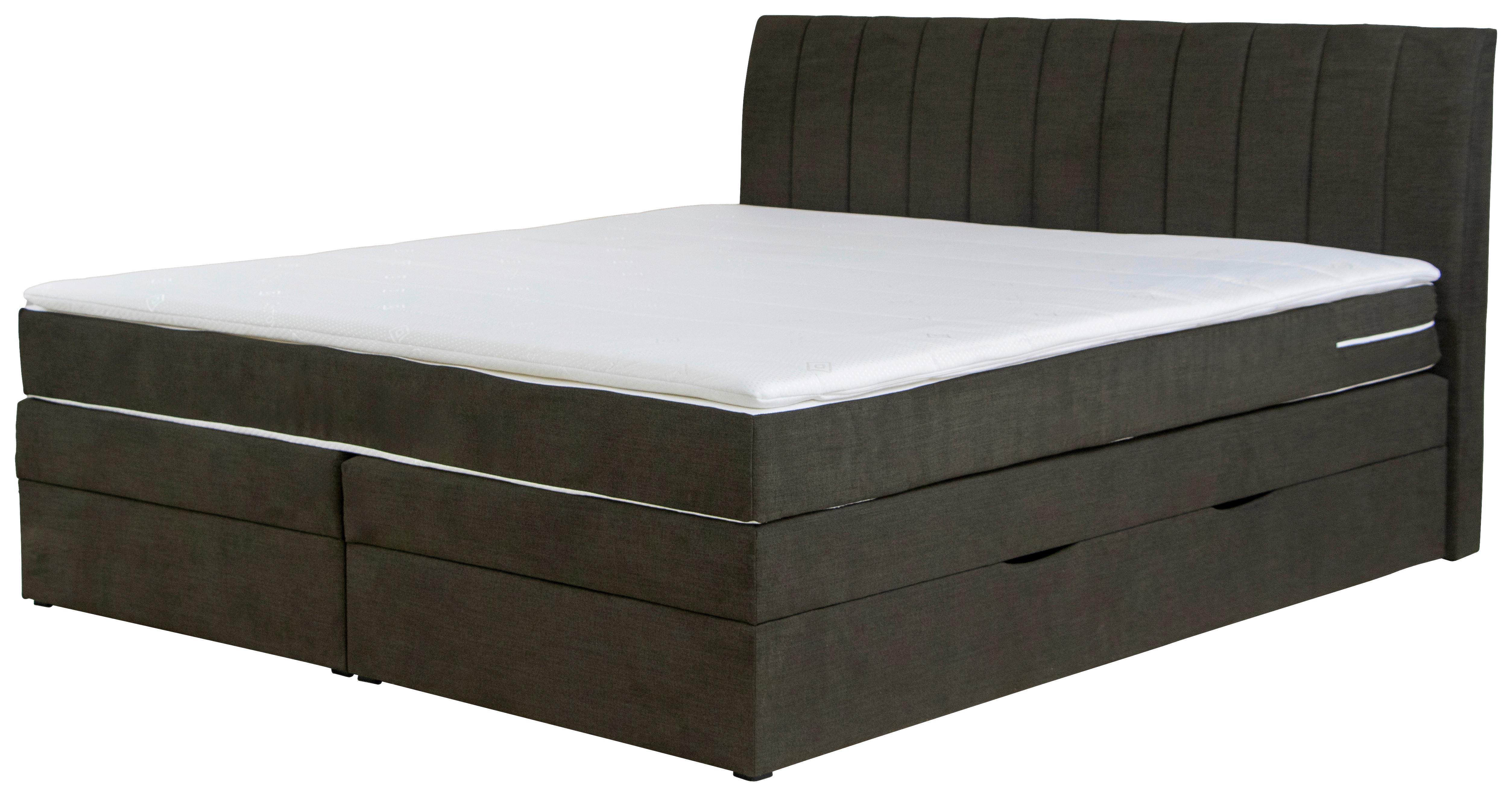 Boxspringbett Shark Anthrazit Lxf: Ca. 180x200 Cm - Anthrazit/Schwarz, Holzwerkstoff/Textil (180/200cm) - MID.YOU