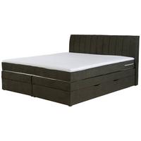 Boxspringbett mit Topper & Bettkasten 160x200 Shark - Anthrazit/Schwarz, Holzwerkstoff/Textil (160/200cm) - MID.YOU