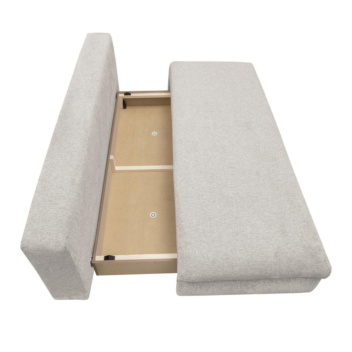 Schlafsofa Olso Beige, Lf: 200x140 Cm - Beige/Schwarz, Trend, Holz/Kunststoff (205/72/100cm)
