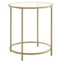 Beistelltisch Mit Glasplatte Goldfarben - Goldfarben, Trend, Glas/Metall (50/50/55cm) - Boxxx