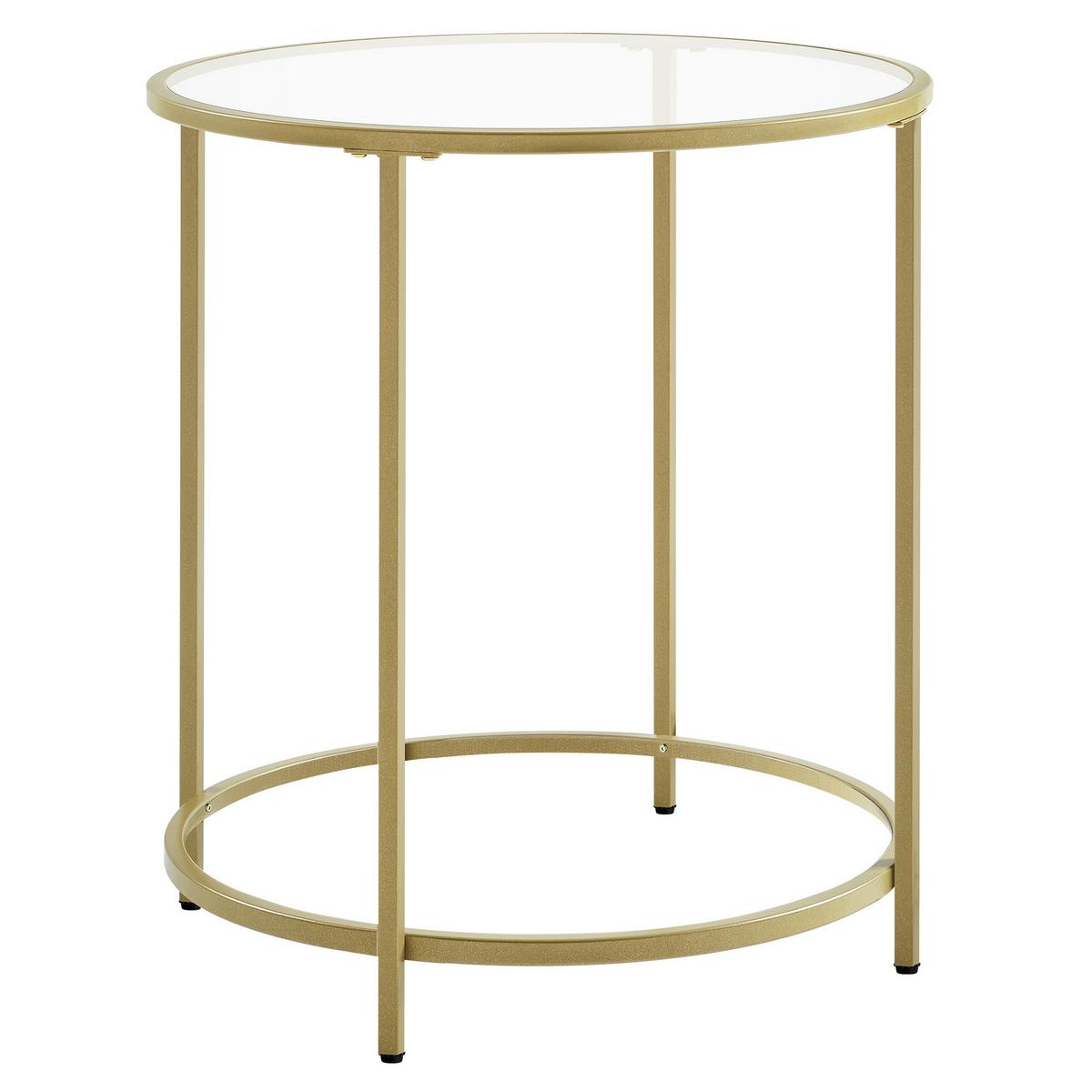 Beistelltisch Mit Glasplatte Goldfarben - Goldfarben, Trend, Glas/Metall (50/50/55cm) - Boxxx