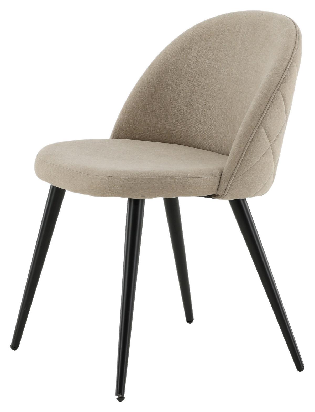Stuhl-Set Velvet - Beige/Schwarz, Design, Textil/Metall (50/76,5/57cm) - Livetastic
