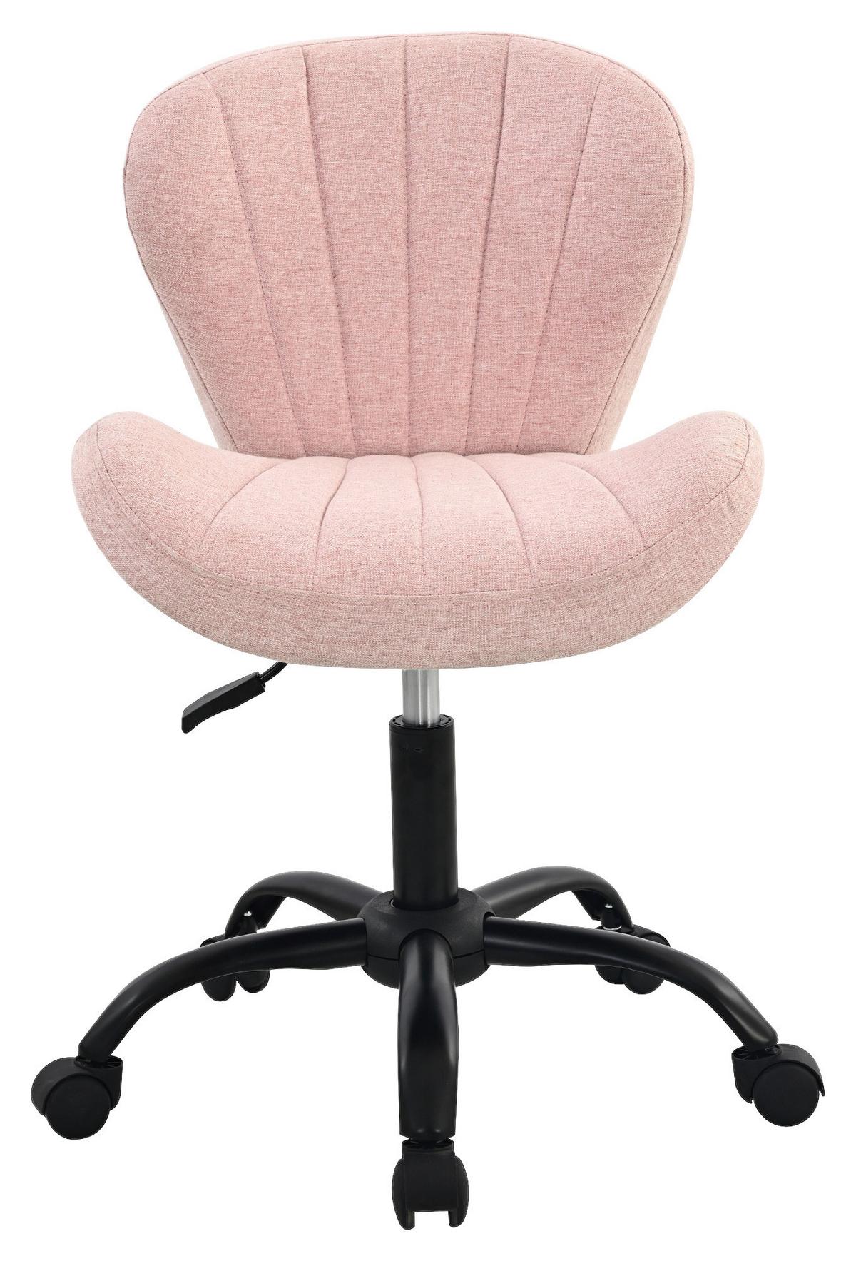 Drehstuhl Klara Schwarz/Pink B: 58 cm - Pink/Schwarz, Trend, Textil/Metall (58/84/56cm)