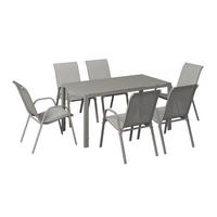 Gartenset Barcelona - Beige, MODERN, Glas/Textil (150/73/80cm) - Beldano