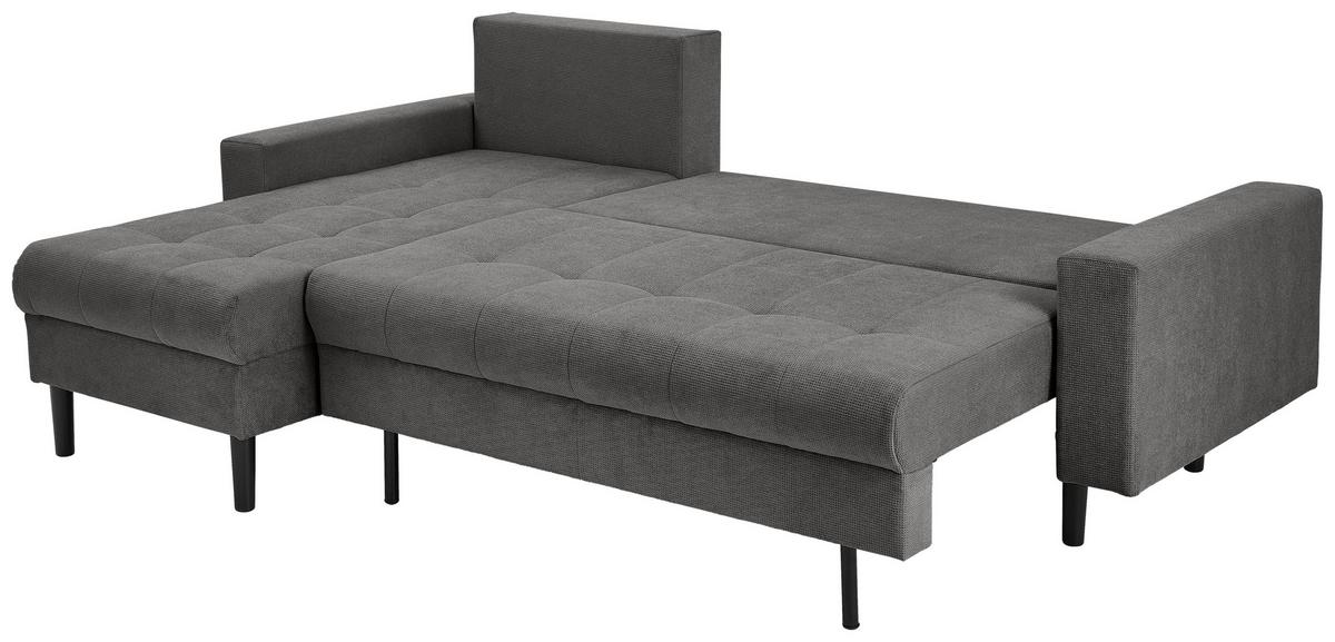 Ecksofa Boston, D. Grau S: 157x231 cm - Dunkelgrau/Schwarz, KONVENTIONELL, Textil (157/231cm) - P & B
