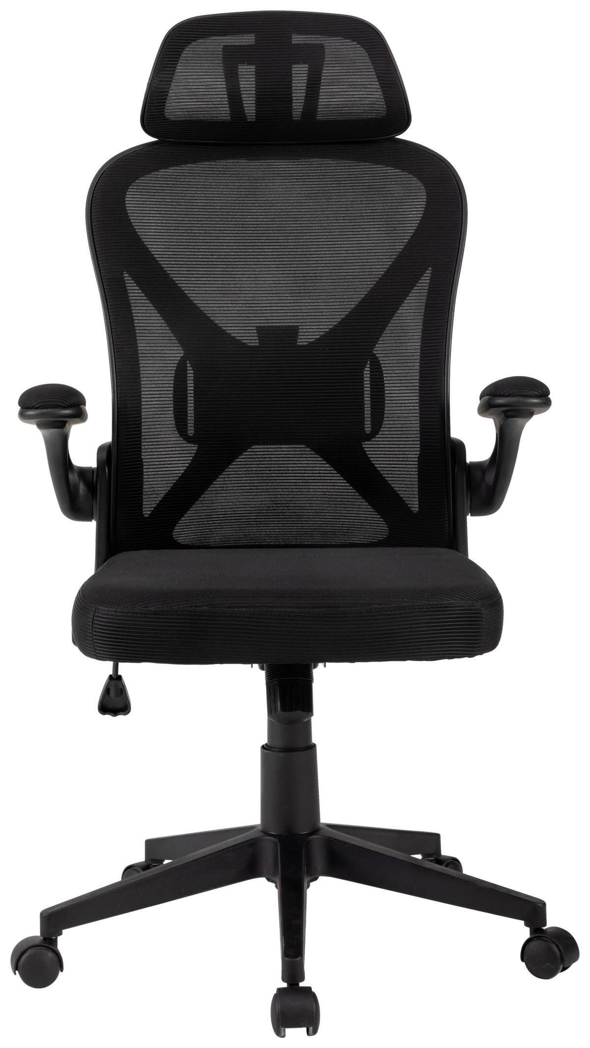 Chefsessel Jimmy Schwarz B: 63 cm - Schwarz, Trend, Kunststoff/Textil (63/116/65cm)