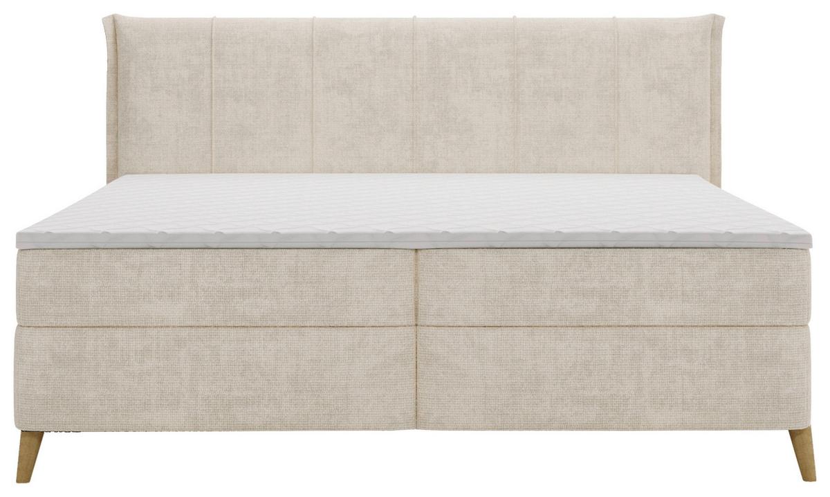 Americká posteľ VELORIA 180x200, béžová - prírodná farba/béžová, Konventionell, drevo/textil (180/200cm) - Mömax