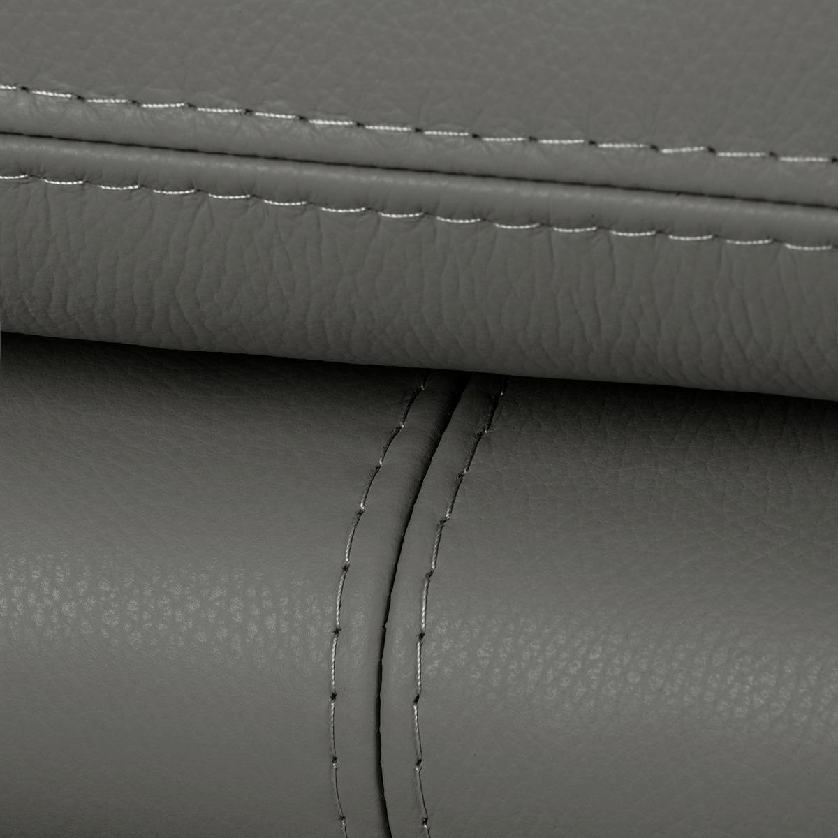 2-Sitzer-Sofa Comodo Echtleder Anthrazit B: 164 cm - Anthrazit/Silberfarben, Design, Leder (164/90/88cm) - Livetastic