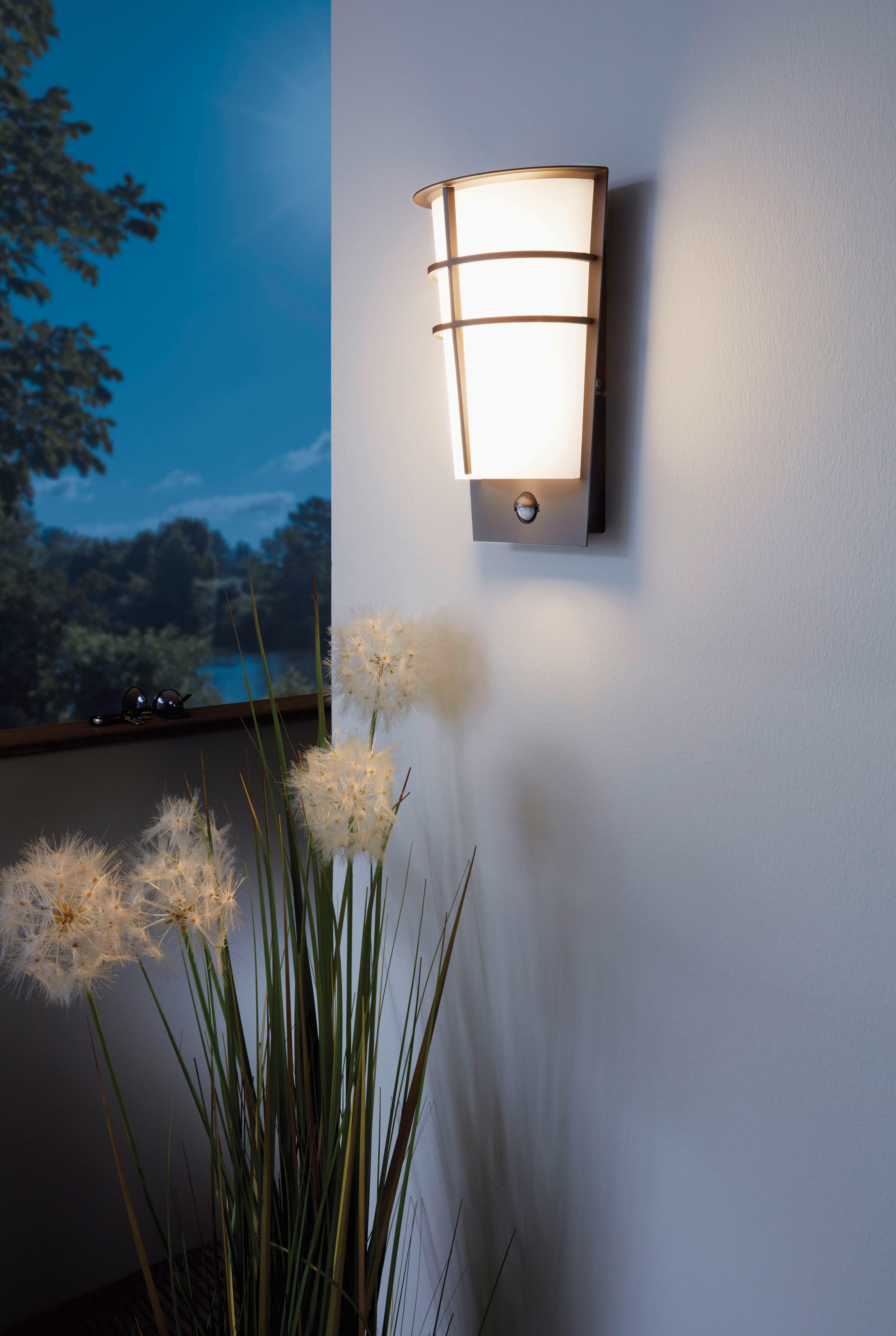 Außenwandleuchte 96018 *  Breganzo 1 - Anthrazit/Weiß, KONVENTIONELL, Kunststoff/Metall (30/19/12,5cm) - Eglo