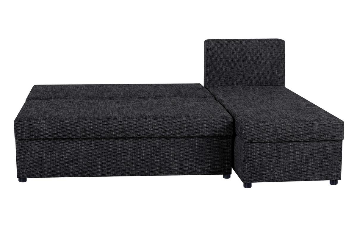 Rohová sedačka JON, oboustranná, černá - černá, Design, kompozitní dřevo/textil (195/147cm) - P & B