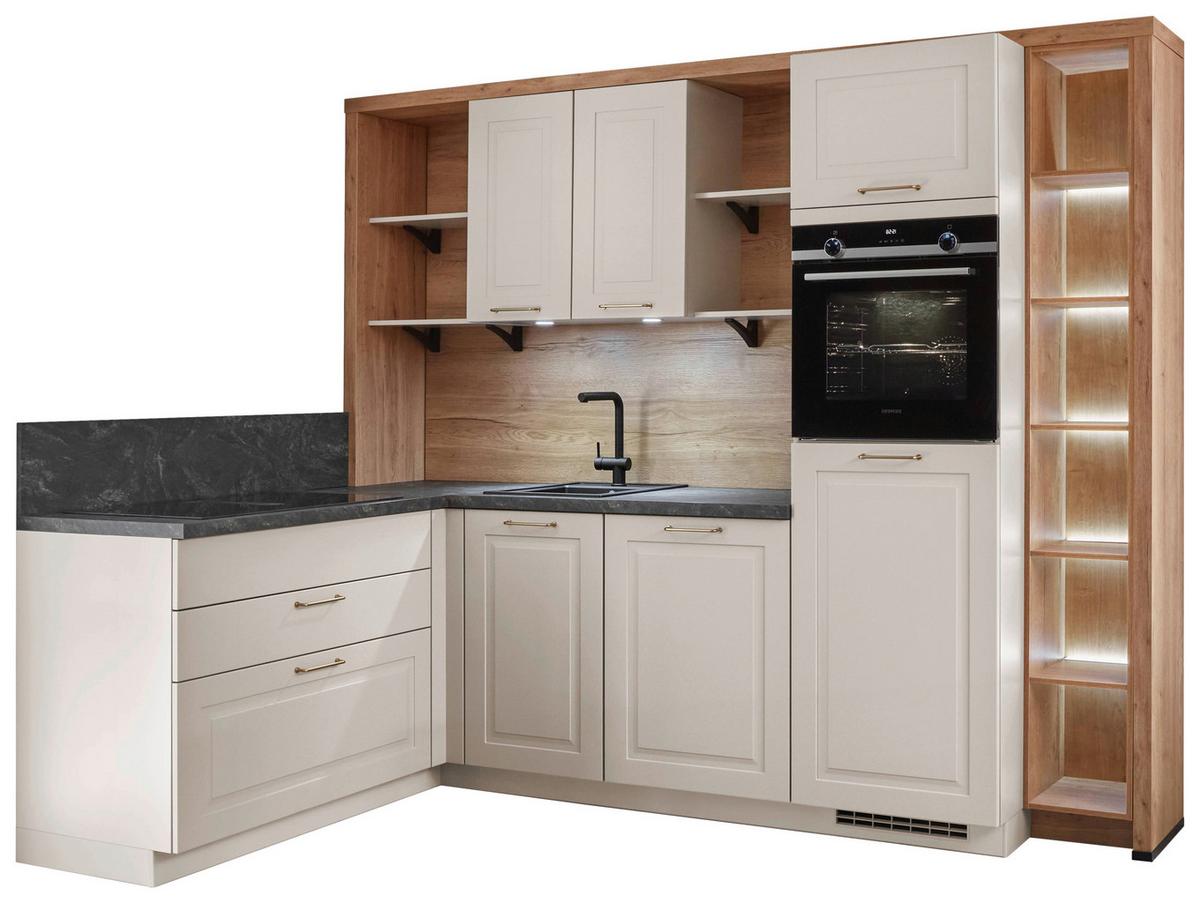 Eckküche Springfield - Sandfarben/Grasgrün, ROMANTIK / LANDHAUS, Holzwerkstoff (165/270cm) - Vertico