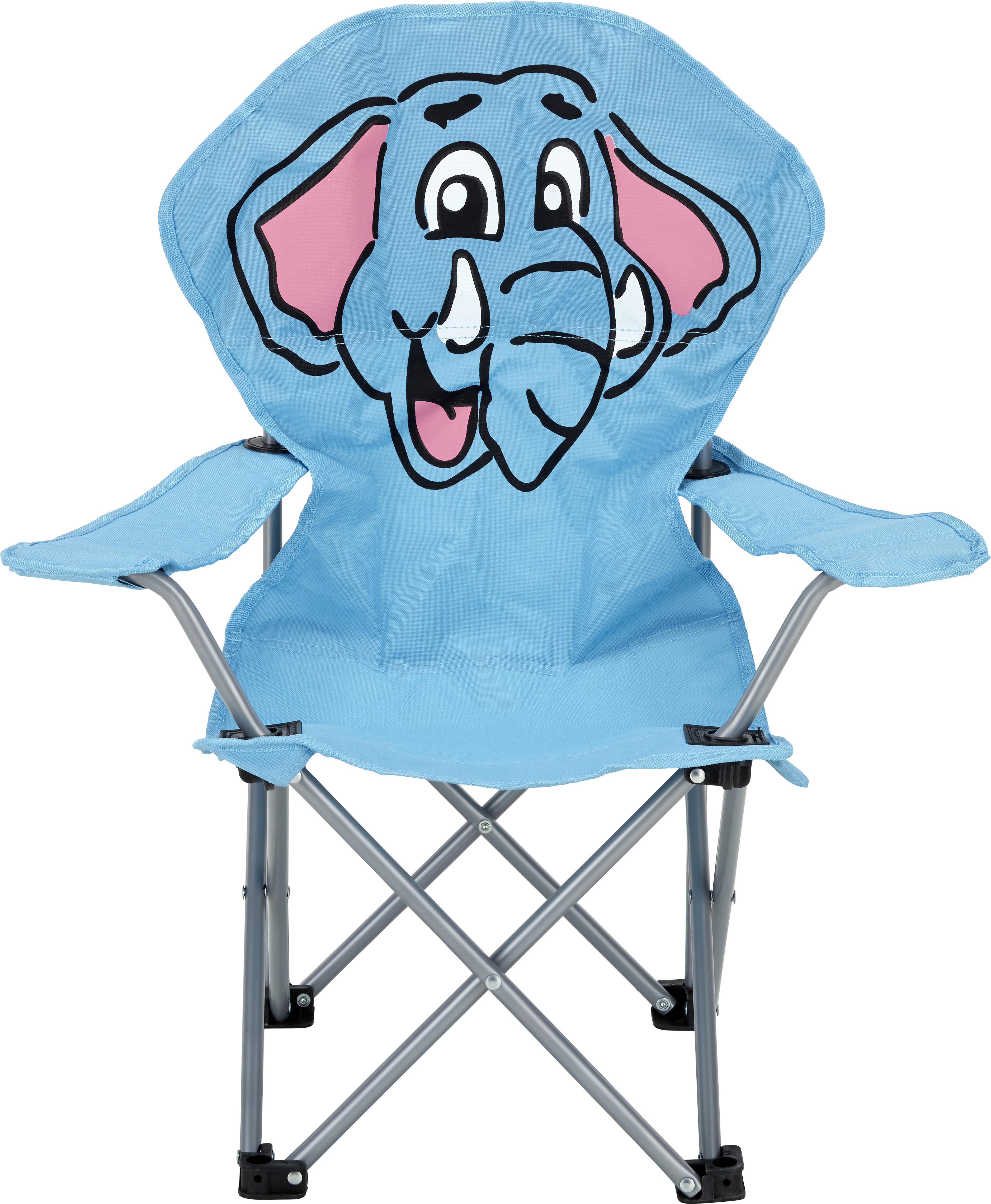 Kindersessel Linda Blau Elefant Stahl/Textil Klappbar - Blau, KONVENTIONELL, Textil (59/65/33cm) - BUNINO
