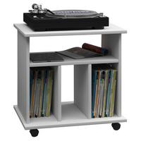 Schallplattenregal Mit Rollen Retal 60 Cm, Weiß - Weiß, Basics, Holz/Holzwerkstoff (60/59/45cm) - MID.YOU