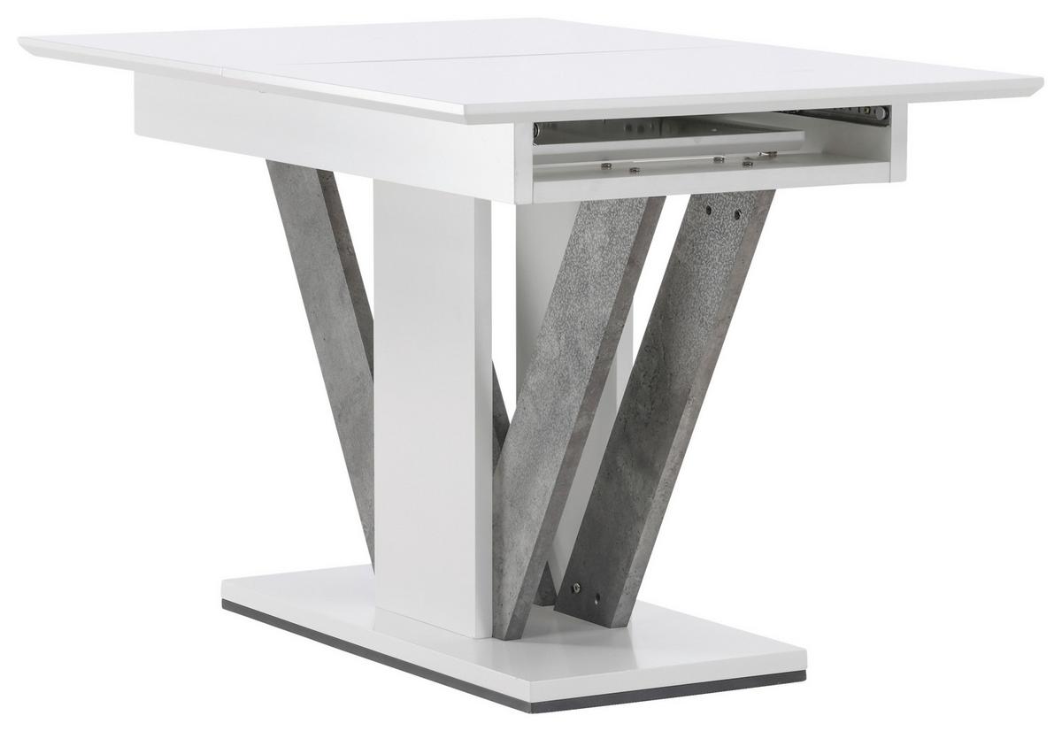 Esstisch Disa - Weiß/Grau, Design, Holz/Holzwerkstoff (120/80/76cm) - Livetastic