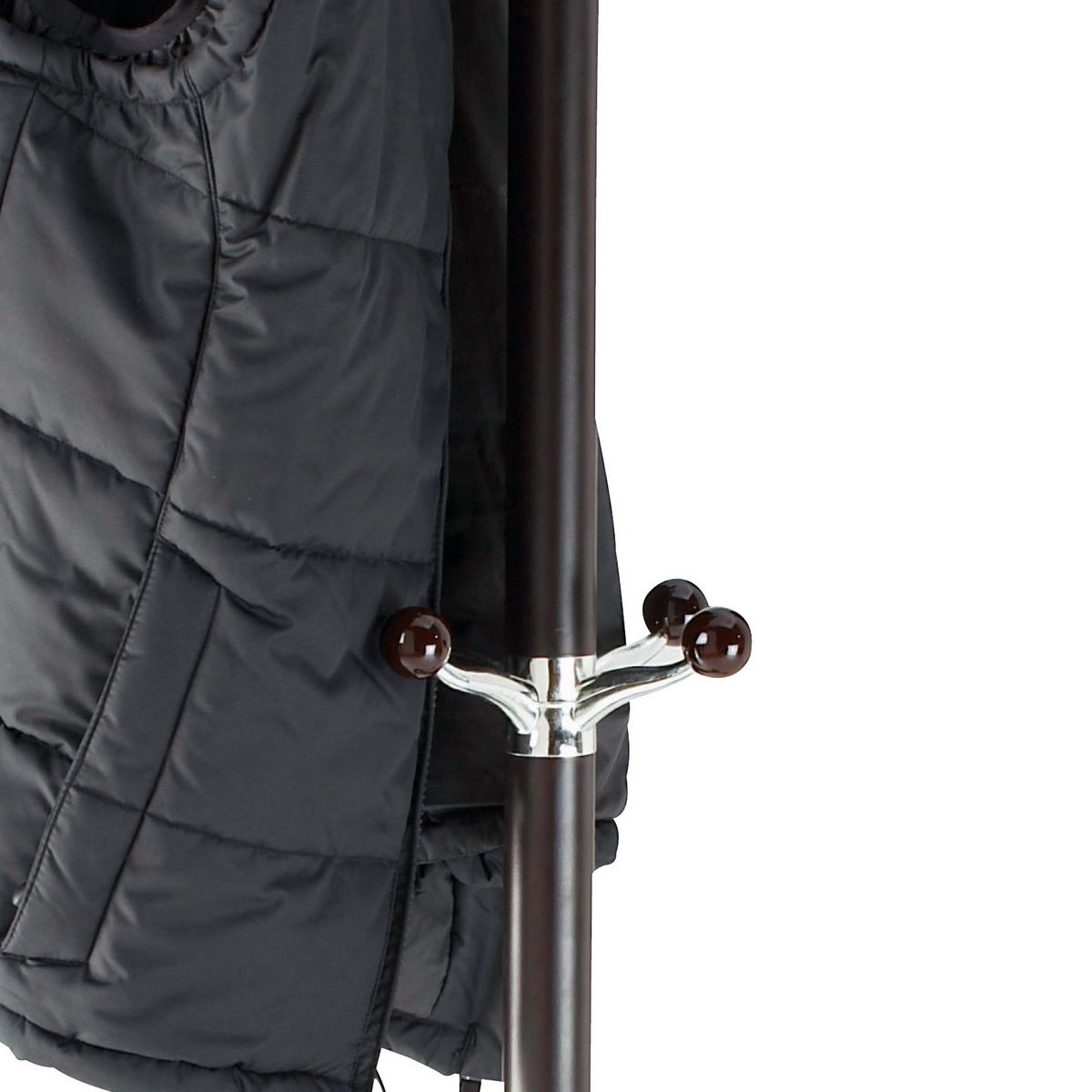 Kleiderständer Mecki Stahl Haken + Schirmhalter H: 176 cm - Schwarz, MODERN, Metall (38/176cm)