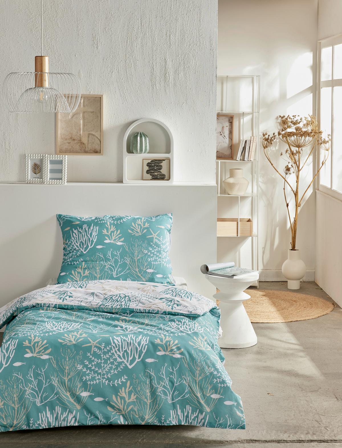 POVLEČENÍ RANFORCE, ca. 70x90/140x200 cm - mátově zelená, Moderní, textil (140/200cm)