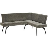 Eckbank Tinos Dunkelgrau, S: 190x150 cm - Dunkelgrau/Schwarz, KONVENTIONELL, Textil/Metall (190/150cm) - MID.YOU
