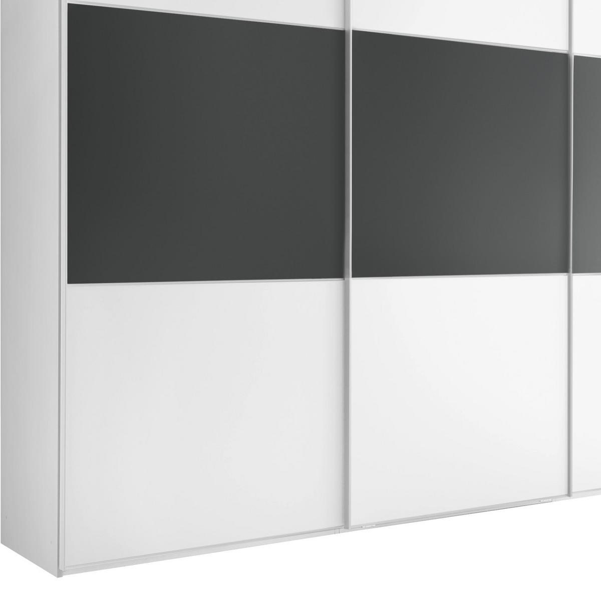 Schwebetürenschrank 249 Cm Includo, Weiß/anthrazit - Anthrazit/Weiß, Design (249/222/68cm) - MID.YOU
