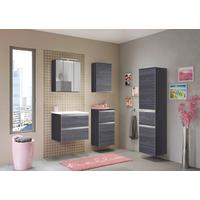 Badmöbel-set 3-tlg. Inkl. Led Arezzo B: 60cm, Eiche Dekor - Eichefarben/Silberfarben, Basics, Holzwerkstoff/Stein (60cm) - Held