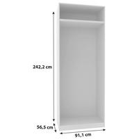 KORPUS ŠATNÍ SKŘÍNĚ UNIT - antracitová, Moderní, kompozitní dřevo (91,1/242,2/56,5cm) - Ondega