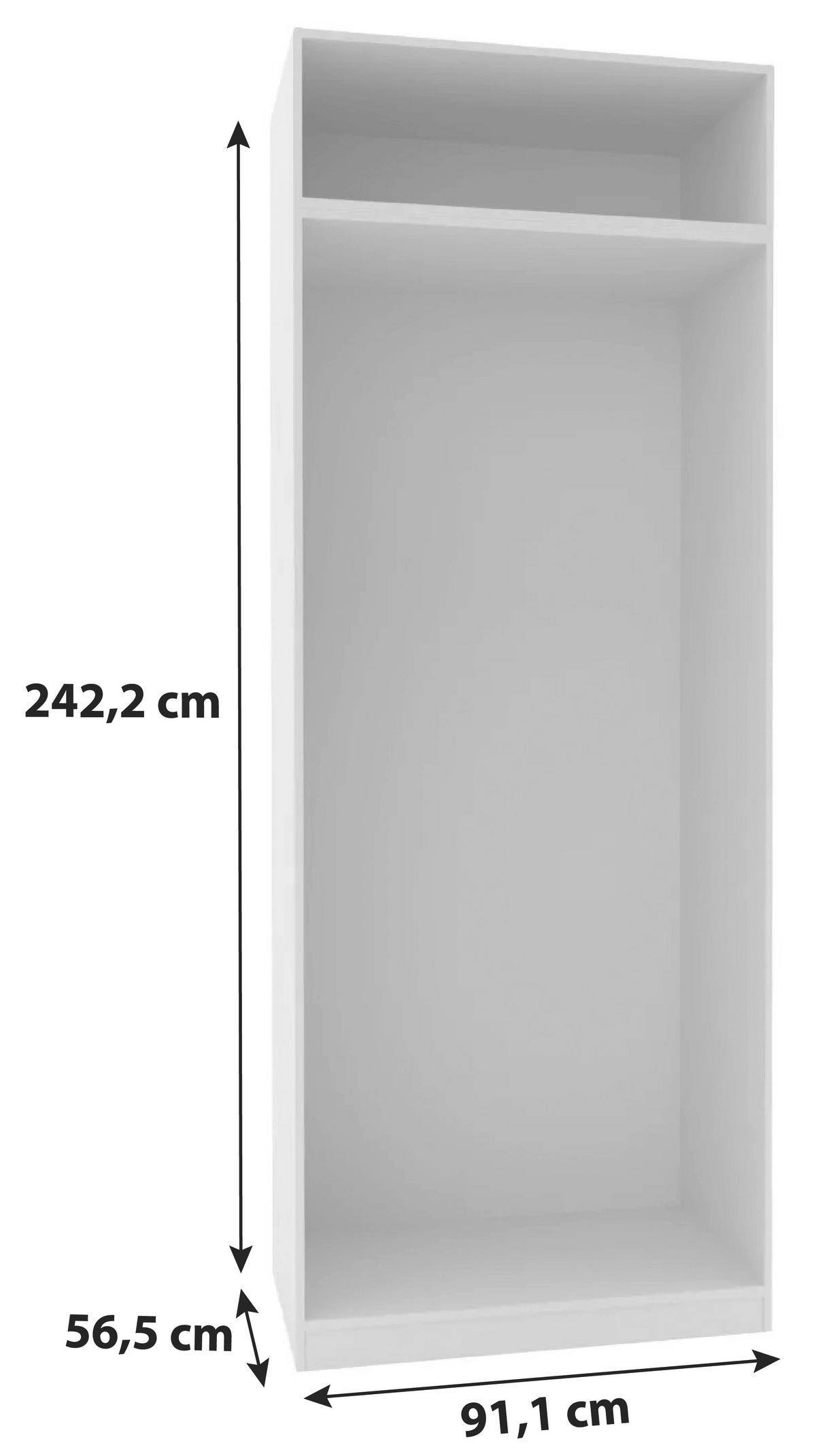 KORPUS ŠATNÍKOVEJ SKRINE UNIT - biela, Modern, kompozitné drevo (91,1/242,2/56,5cm) - Ondega
