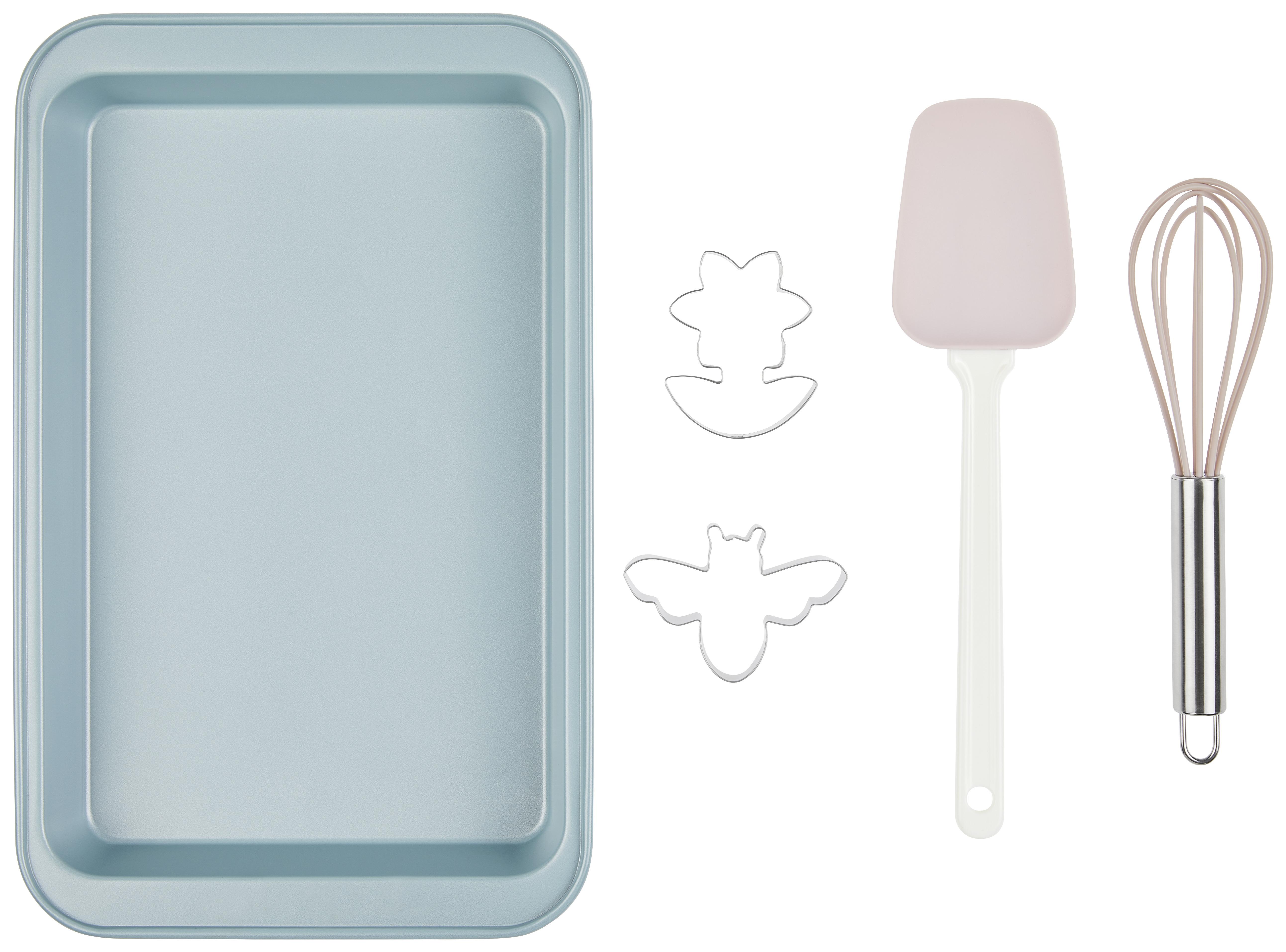 Kinderbackset Hermann 5--Teilig. - Silberfarben/Rosa, Trend, Kunststoff/Metall - Zenker