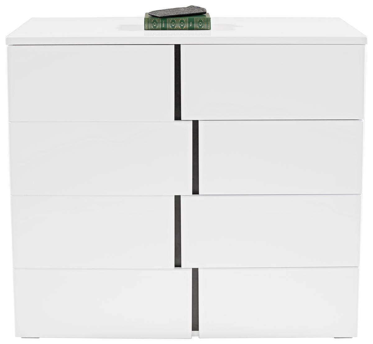 KOMODA SPLIT - čierna/biela, Modern, kompozitné drevo/plast (100/90/42cm)