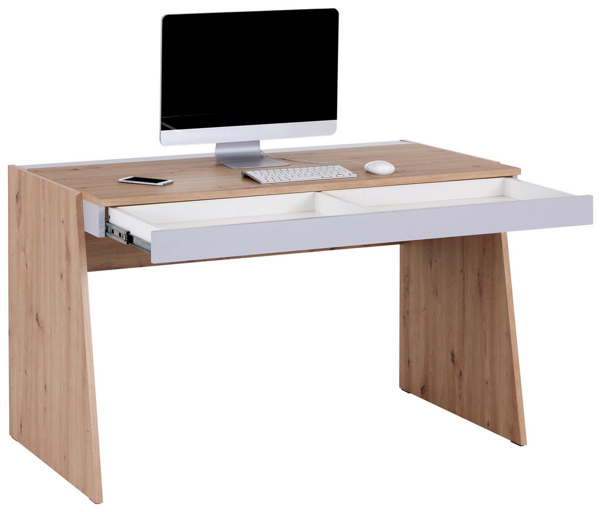 PSACÍ STŮL JOHNNY - šedá/dub artisan, Moderní, kompozitní dřevo (123,6/76,5/70cm)