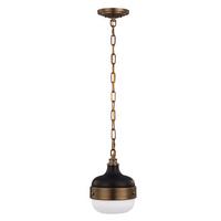 Hängeleuchte Fe-Cadence-1p-Mb - Messingfarben/Schwarz, KONVENTIONELL, Glas/Metall (20.3/43.2cm) - Elstead Lighting